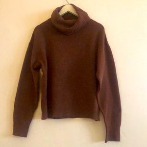 Lulus | Chocolate Brown Turtle Neck Sweater | Medium